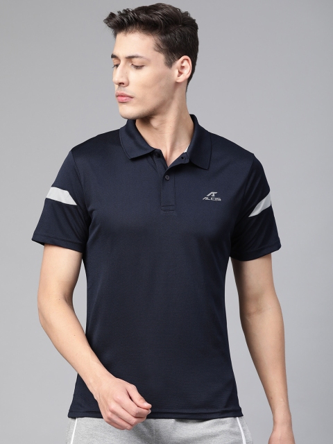 

Alcis Men Navy Blue Solid Polo Collar T-shirt