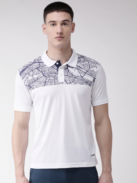 

Alcis Men White & Purple Printed Polo Collar T-shirt