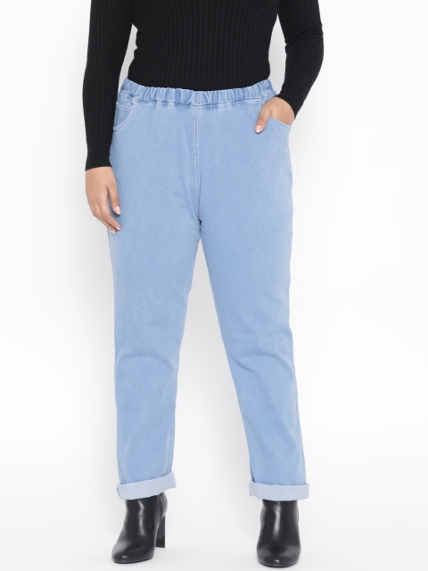

Revolution Plus Size Women Blue Regular Fit Solid Denim Trousers