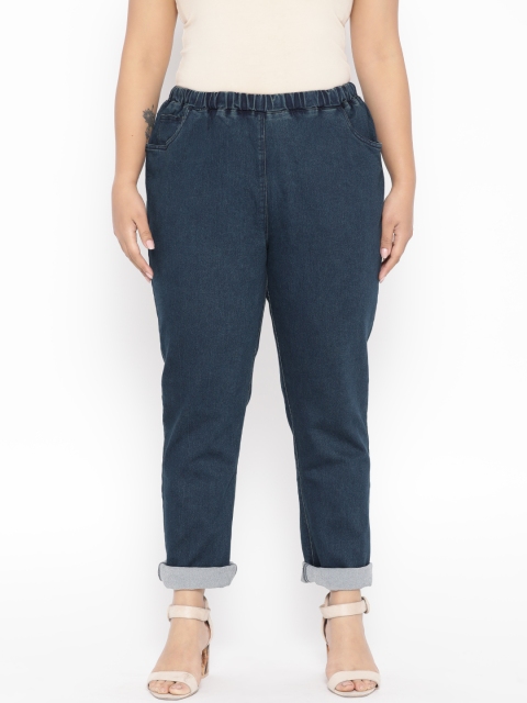 

Revolution Plus Size Women Navy Blue Regular Fit Mid-Rise Clean Look Stretchable Jeans