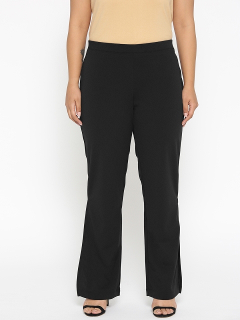 

Revolution Plus Size Women Black Regular Fit Solid Trousers