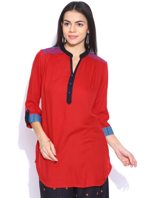 

Aaboli Red Printed Pure Cotton Kurti