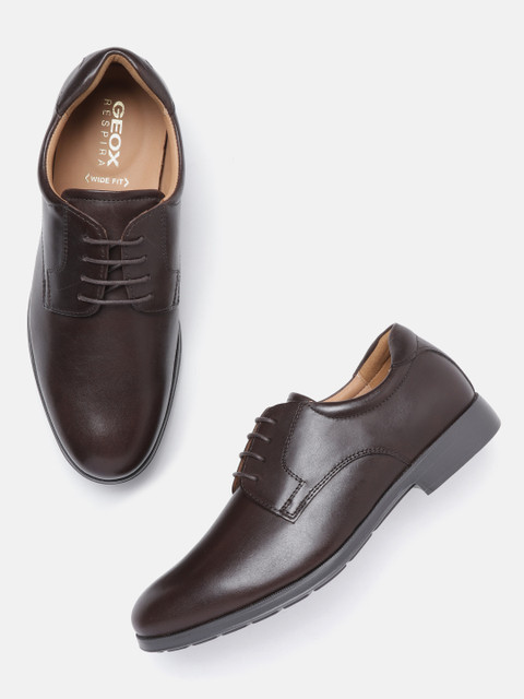 

Geox Men Coffee Brown Solid Leather Formal Derbys