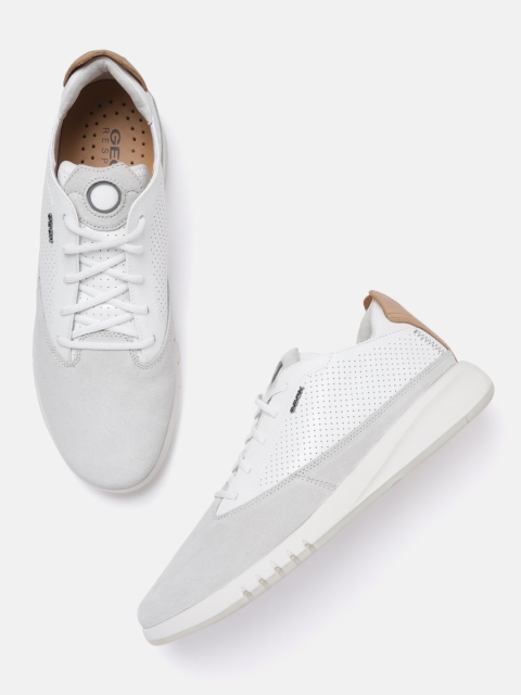 

Geox Men White Perforated Casual Sneakers