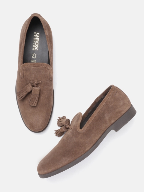 

Geox Men Brown Solid Suede Tasselled Loafers
