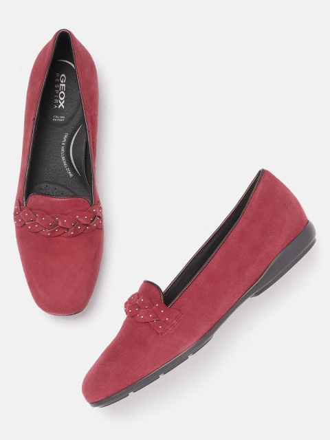 

Geox Women Maroon Suede Slip-On Shoes