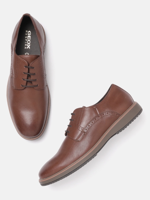 

Geox Men Brown Solid Leather Derbys
