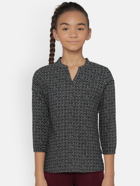 

Zalza Girls Black & White Printed Top