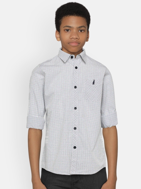 

Zalza Boys White Checked Regular Fit Casual Shirt