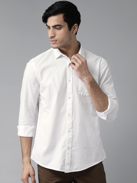 

Blackberrys Men White Slim Fit Self Design Casual Shirt
