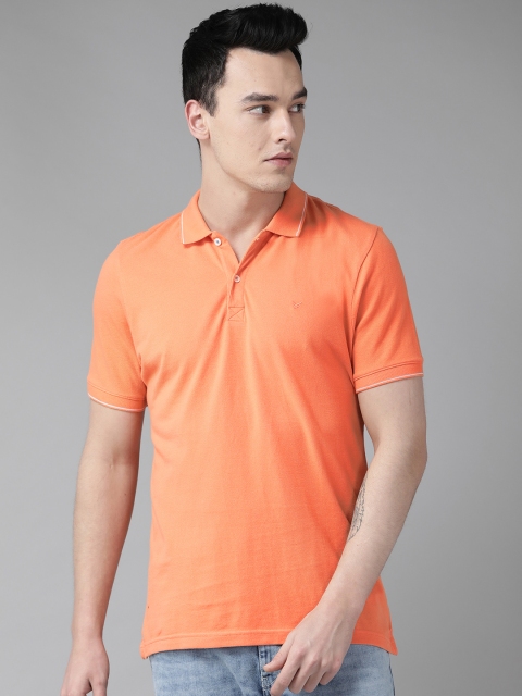 

Blackberrys Men Orange Solid Polo Collar T-shirt