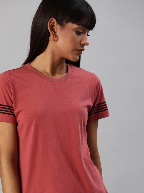 

Harvard Women Pink Solid Round Neck T-shirt