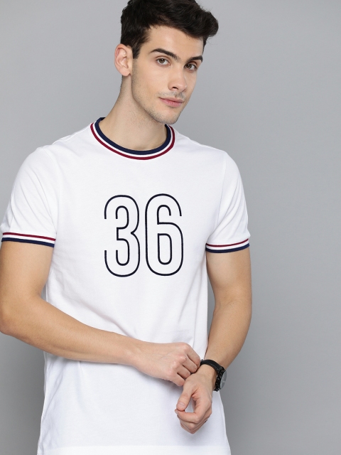 

Harvard Men White Printed Round Neck T-shirt