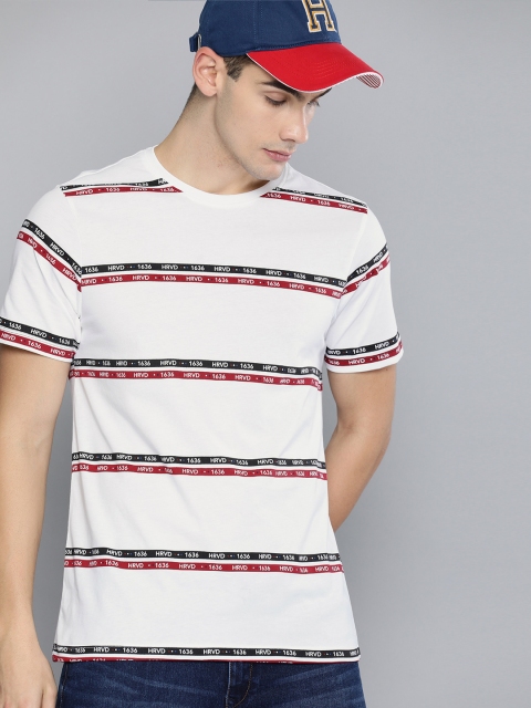 

Harvard Men White Printed Round Neck T-shirt