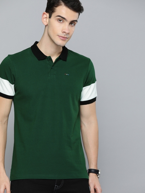 

Harvard Men Green Solid Polo Collar T-shirt
