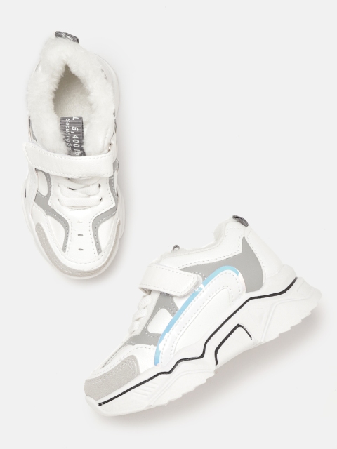 

Hoppipola Unisex White & Grey Colourblocked Sneakers