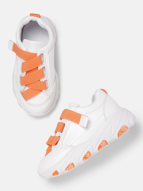 

Hoppipola Kids White & Orange Sneakers