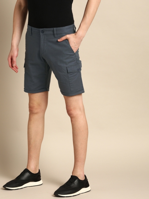 

ether Men Charcoal Grey Solid Slim Fit Regular Shorts