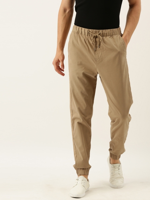 

ether Men Khaki Slim Fit Solid Joggers