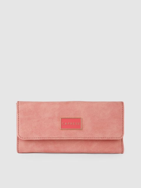 

Caprese Women Pink Solid Three Fold Wallet