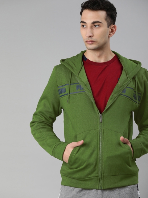 

Puma Men Green Printed Amplified Hooded FL Sweatshirt