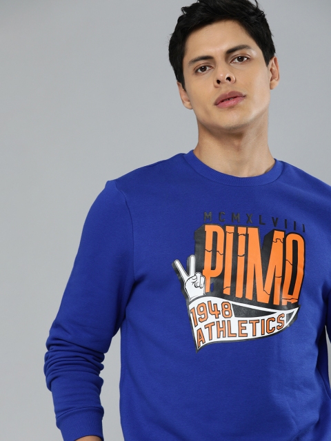 

Puma Men Blue & Orange Printed Sweatshirt