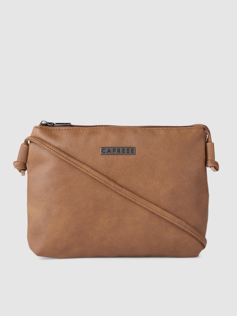 

Caprese Tan Brown Solid Sling Bag