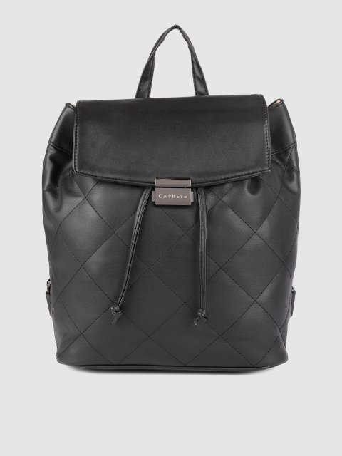 

Caprese Women Black Solid Backpack