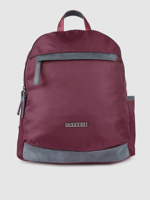 

Caprese Women Magenta Solid Backpack