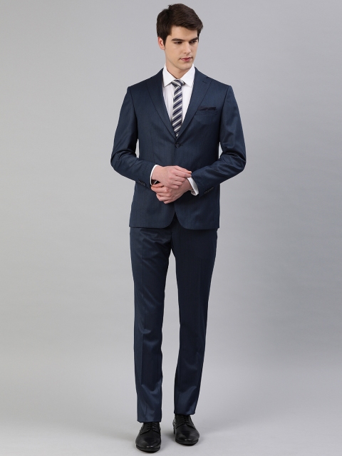 

Peter England Men Navy Blue Solid Single-Breasted Neo-Slim Fit Formal Suit