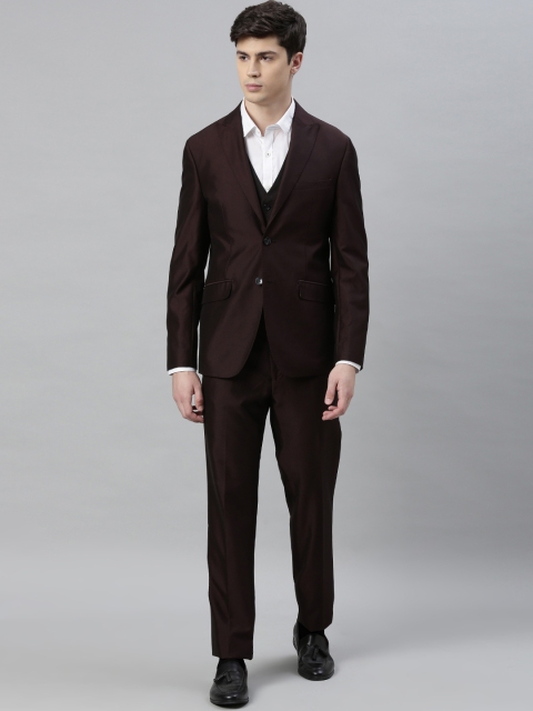 

Peter England Men Brown Solid Neo-Slim Fit Single-Breasted Party Suit