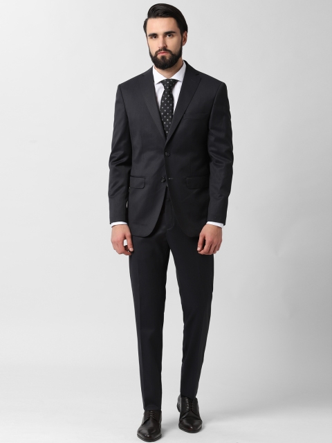 

Peter England Men Black Solid Single-Breasted Slim-Fit Formal Suit