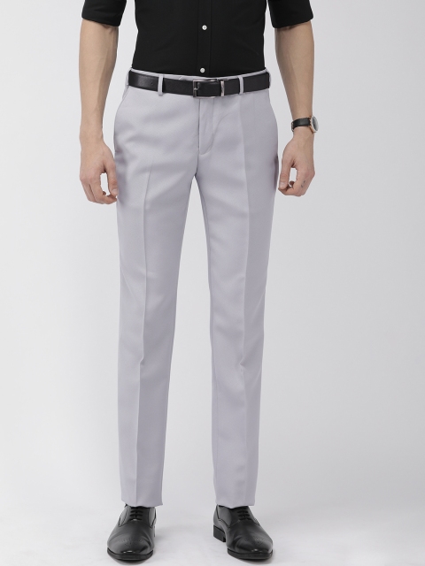 

Raymond Men Grey Slim Fit Self Design Formal Trousers