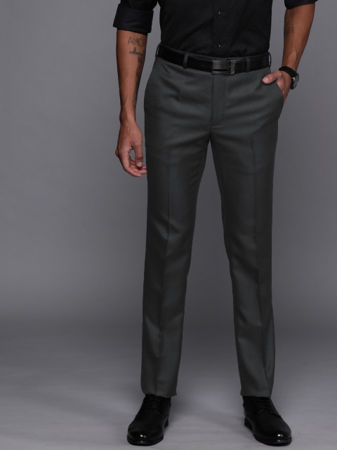 

Raymond Men Charcoal Grey Slim Fit Solid Formal Trousers