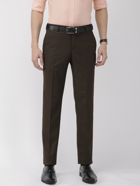 

Raymond Men Brown Slim Fit Checked Formal Trousers