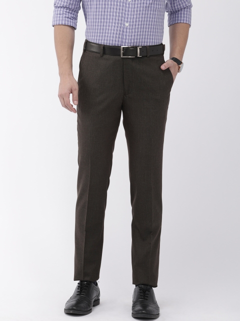 

Raymond Men Coffee Brown Slim Fit Solid Formal Trousers