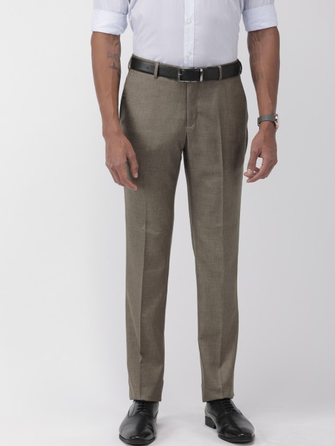 

Raymond Men Brown Slim Fit Solid Formal Trousers