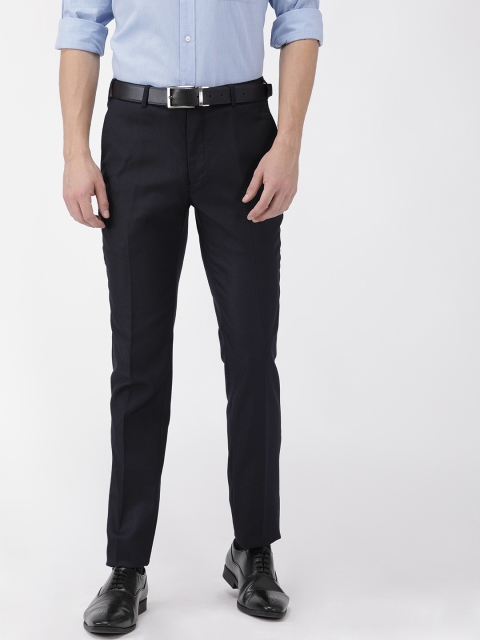 

Raymond Men Navy Blue Slim Fit Solid Formal Trousers