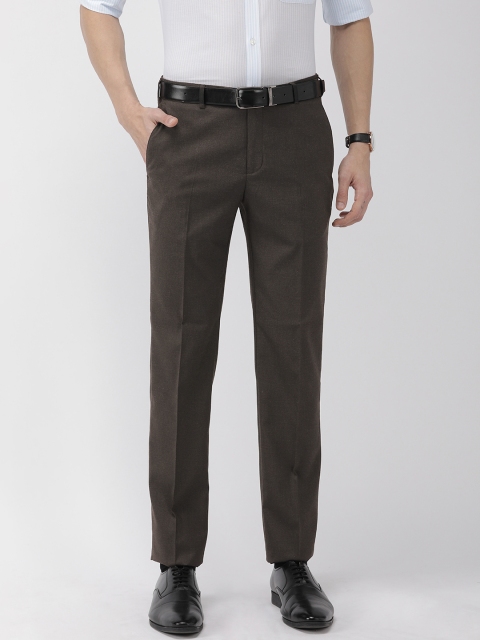 

Raymond Men Brown Slim Fit Solid Formal Trousers