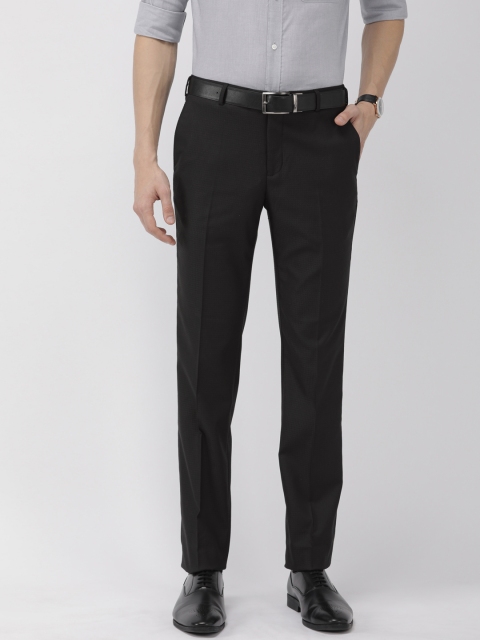 

Raymond Men Black Slim Fit Checked Formal Trousers