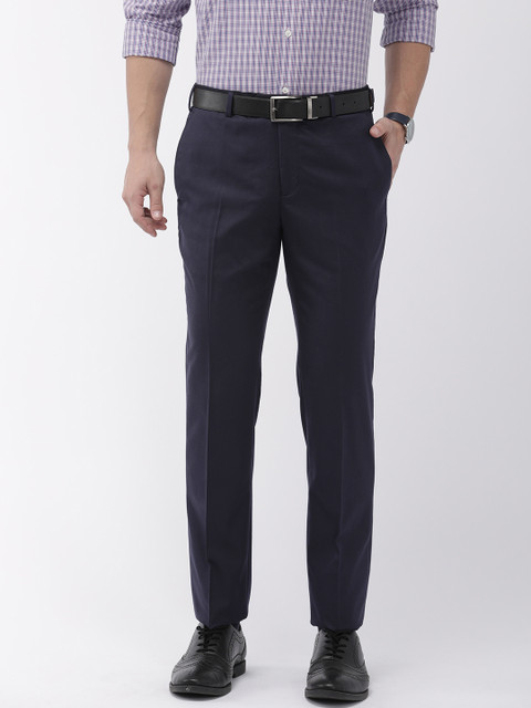 

Raymond Men Navy Blue Slim Fit Solid Formal Trousers