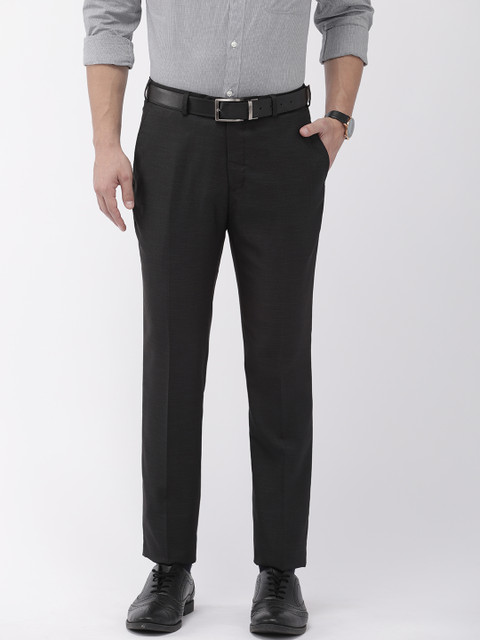 

Raymond Men Black Slim Fit Solid Formal Trousers