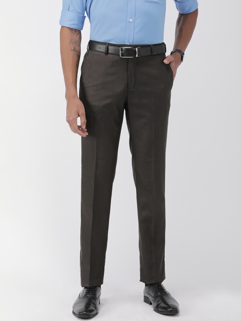 

Raymond Men Brown Slim Fit Solid Formal Trousers