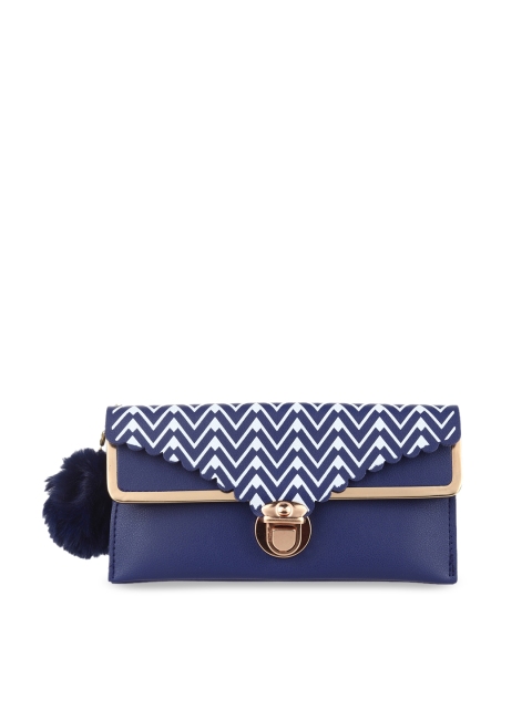 

LONDON FASHION hob Blue & White Printed Clutch
