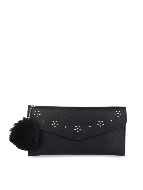 

LONDON FASHION hob Women Black Embellished Two Fold Wallet