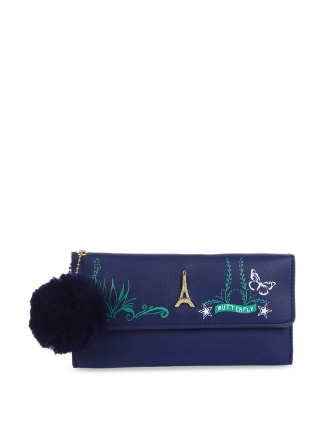 

LONDON FASHION hob Women Navy Blue Printed Two Fold Wallet