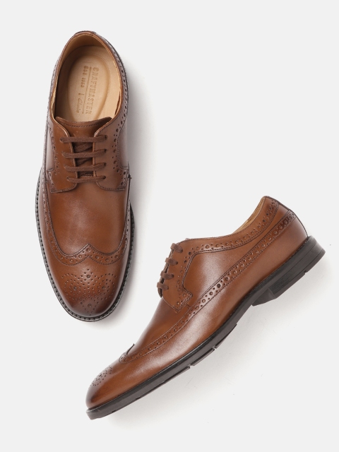 

Clarks Men Brown Leather Formal Brogues