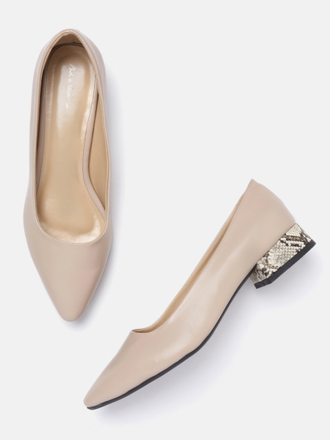 

Mast & Harbour Women Beige Solid Pumps