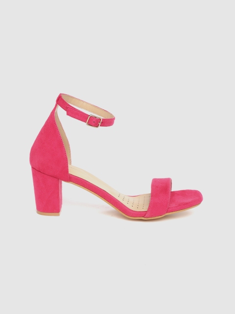 

Mast & Harbour Women Fuchsia Solid Open Toe Heels