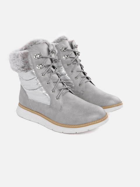 

DressBerry Women Grey Flat Boots